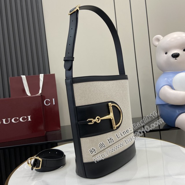 Gucci專櫃古馳2025春夏系列最新款水桶包手提單肩斜挎女包 jh2621型號：833660